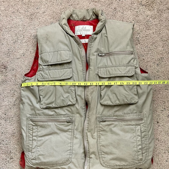 JJ COCHRAN Vintage Multi Pocket Down Vest Large - Picture 5 of 6